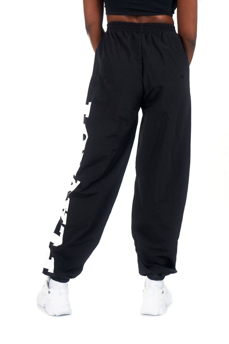 Black Playboy Active Nylon Joggers Women's Pants | 34DYAGROM