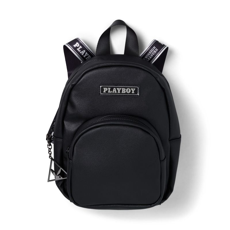 Black Playboy Logo Mini Backpack Women\'s Handbags | 79JDEKOZN