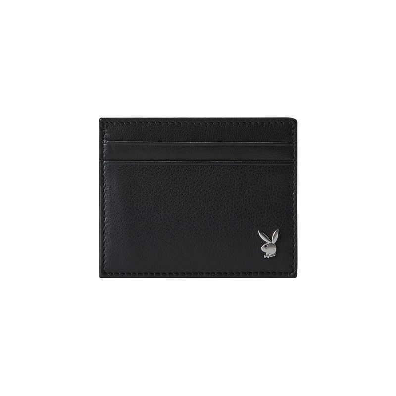 Black Playboy Milled Front Pocket Men's Wallet | 76AYPKCZE