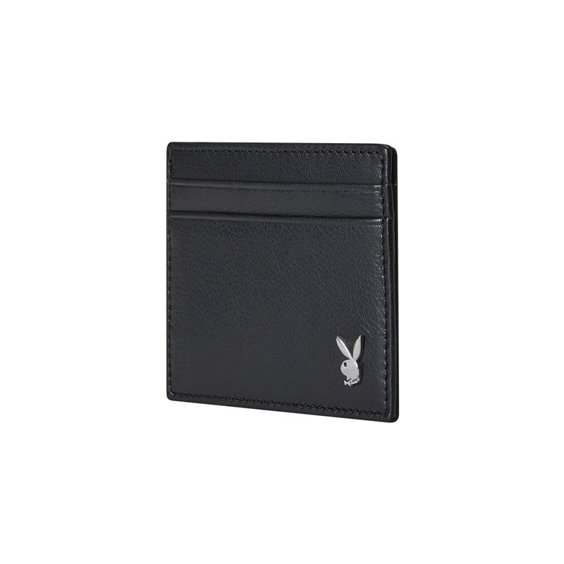 Black Playboy Milled Front Pocket Men's Wallet | 76AYPKCZE