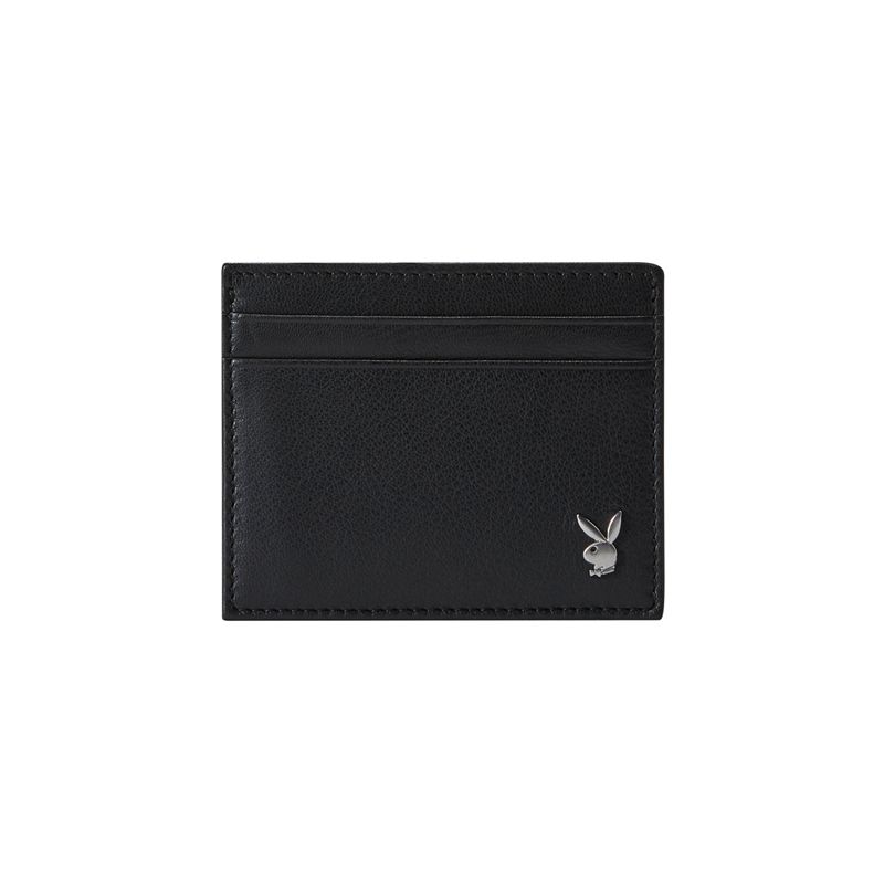 Black Playboy Milled Front Pocket Men\'s Wallet | 76AYPKCZE