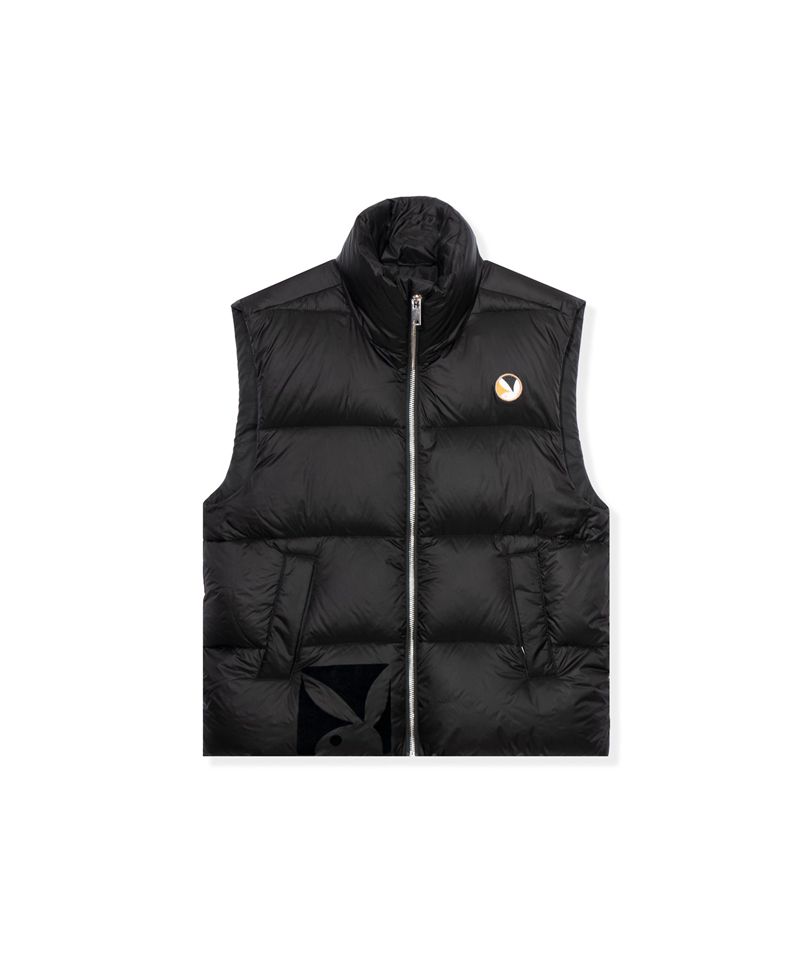 Black Playboy N950pb Puffer Vest Men's Jackets | 97AMTSVQX