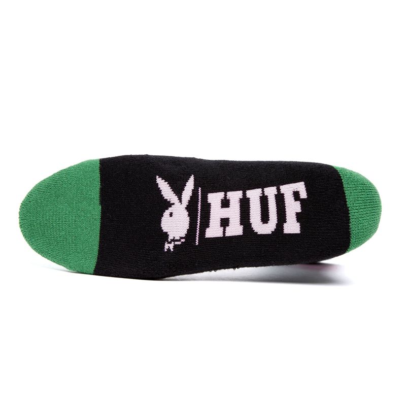 Black Playboy X Huf Rabbit Head Crew Men's Socks | 83LDAXUTP