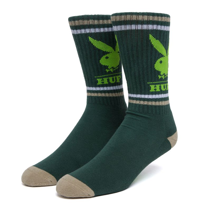 Black Playboy X Huf Rabbit Head Crew Men's Socks | 83LDAXUTP