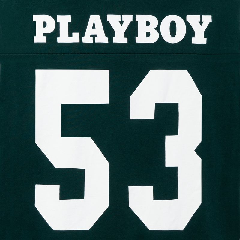 Black / White Playboy 53 Jersey Men's Shirts | 48DKXULRG