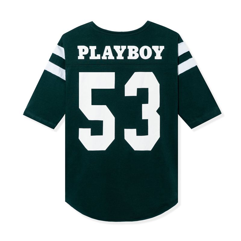 Black / White Playboy 53 Jersey Men\'s Shirts | 48DKXULRG