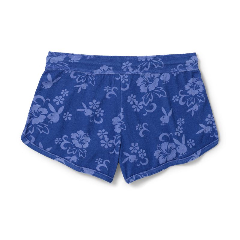 Blue Playboy Tropicana Terry Sweats Women's Shorts | 19OLSKQWJ