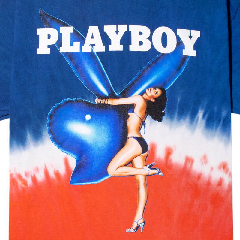 Blue / White / Red Playboy July 1977 Cover Tie Dye Men's Shirts | 20XLEVSRG