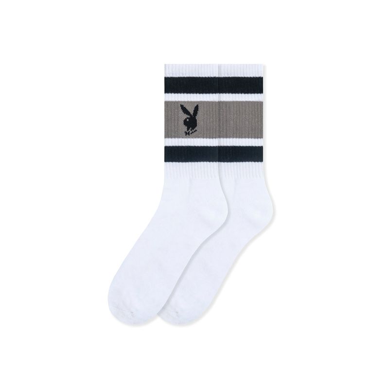 Multicolor Playboy Three Pack Crew Men's Socks | 27EVKJYBL