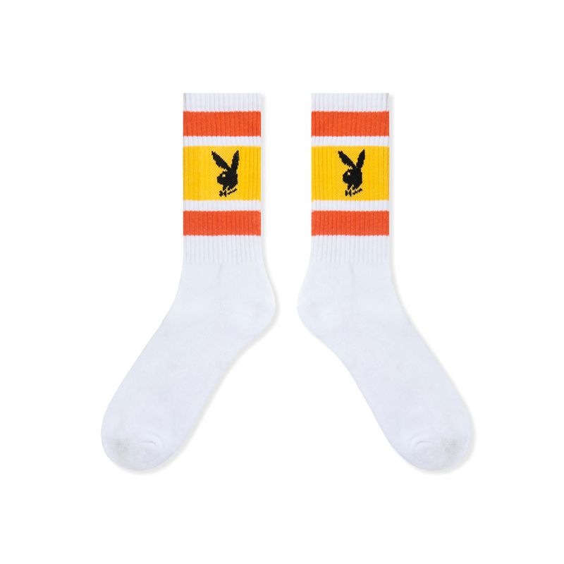 Multicolor Playboy Three Pack Crew Men's Socks | 27EVKJYBL