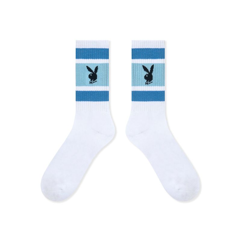 Multicolor Playboy Three Pack Crew Men's Socks | 27EVKJYBL