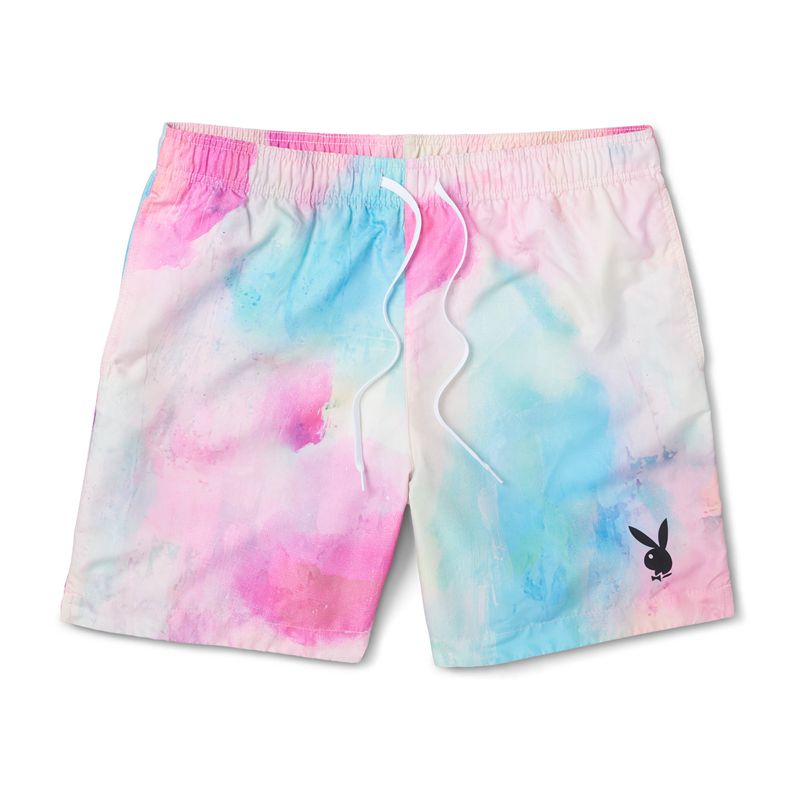 Oil paint aop Playboy Oil Paint Short Men's Swimwear | 18RCKWDYE