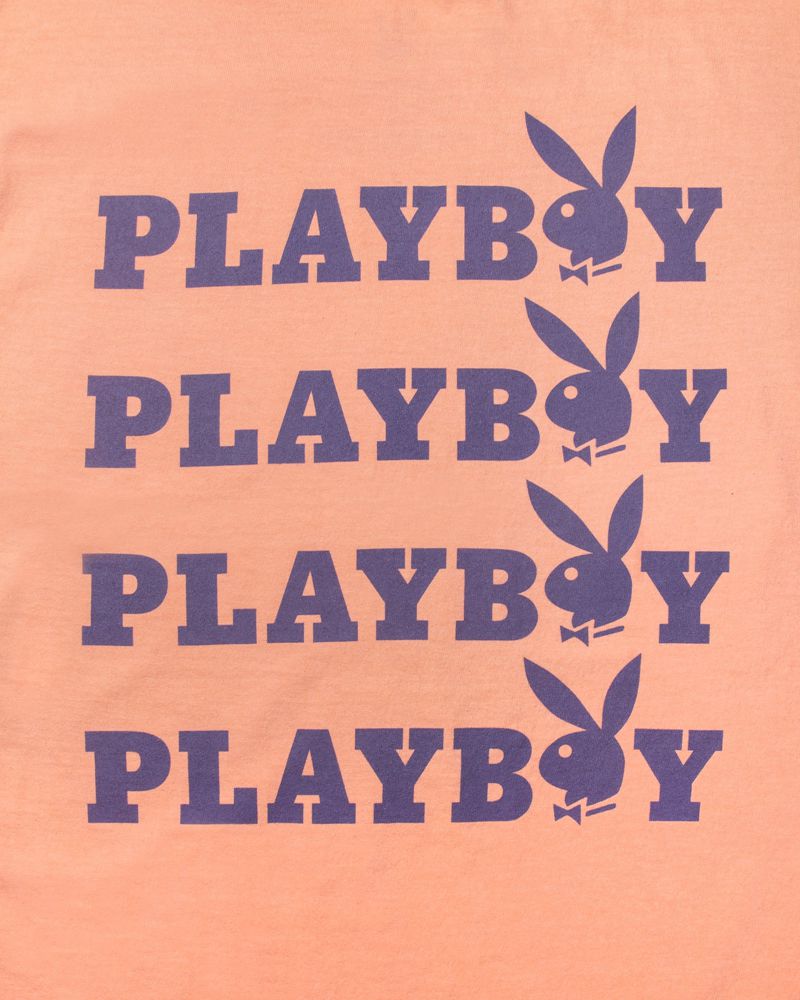 Pink / Purple Playboy Peach Graphic Men's Shirts | 75RWSBIVX