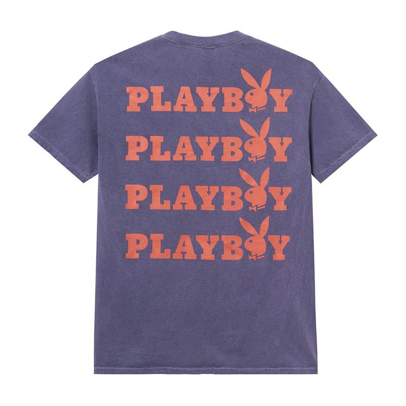 Purple Playboy Purple Graphic Men's Shirts | 01OFIXDAU