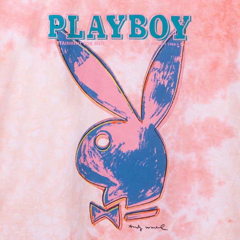 Red Playboy January 1986 Andy Warhol Cover Tie Dye Men's Shirts | 24XDPOJQR