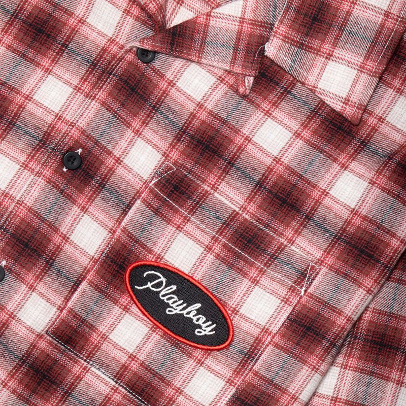 Red Playboy State Line Flannel Men's Shirts | 51YSDFGAU