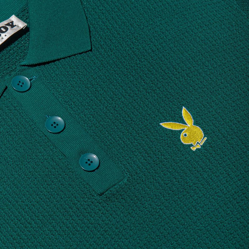 Turquoise Playboy Time Off Polo Men's Shirts | 64VPZODJH