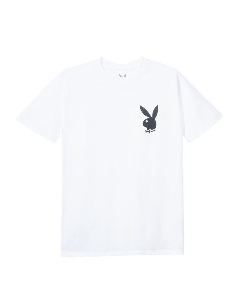 White / Black Playboy Masthead & Rabbit Head Men's Shirts | 68CLFZRDO