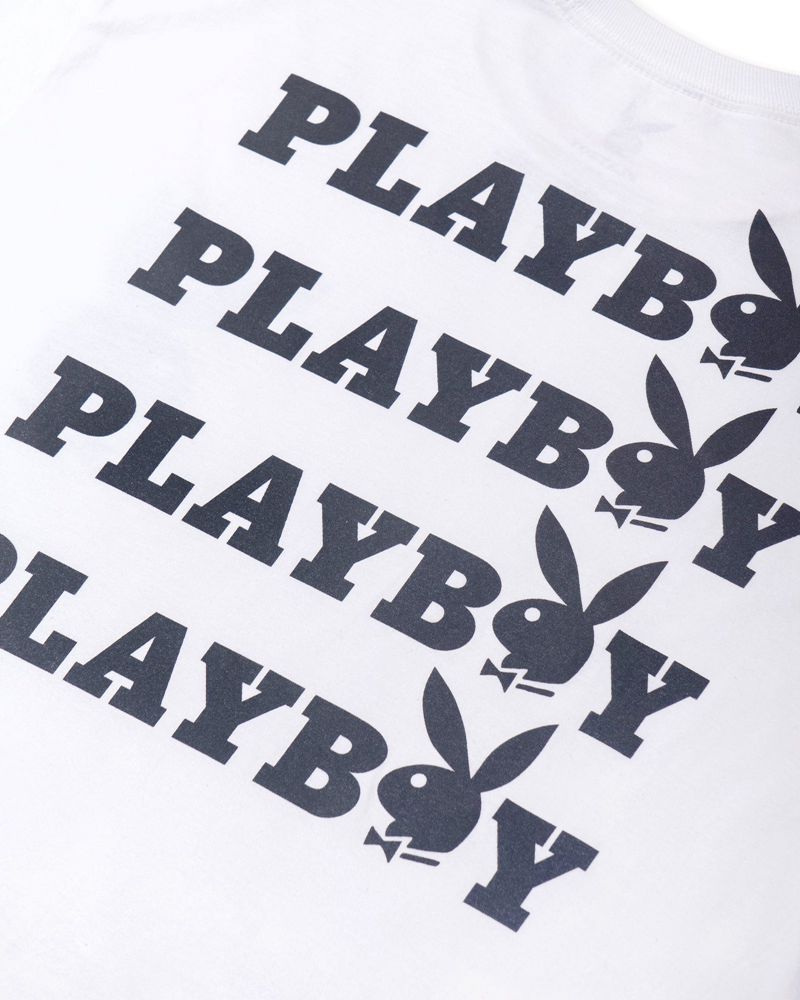 White / Black Playboy Masthead & Rabbit Head Men's Shirts | 68CLFZRDO