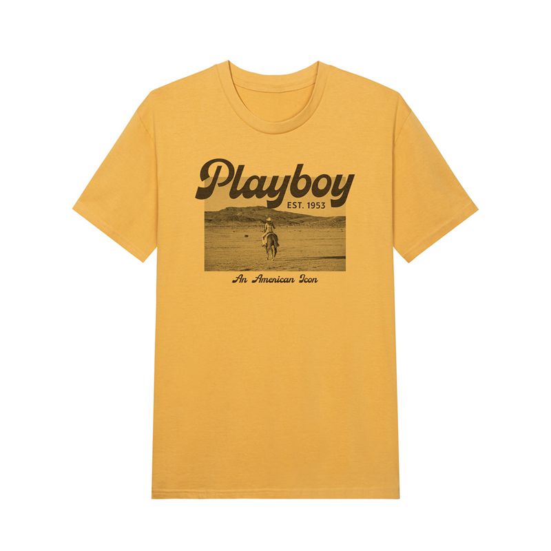 White Playboy Desperado American Icon Men's Shirts | 97ZCLSJNV