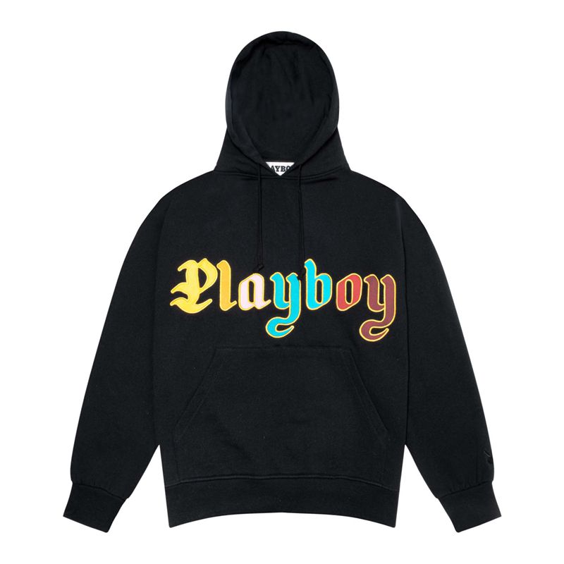 Black Playboy Amenities Men's Hoodie | 67GAOMLJS