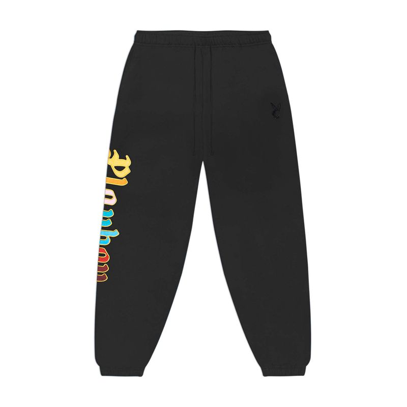 Black Playboy Amenities Men's Sweatpants | 74UNAVYCG