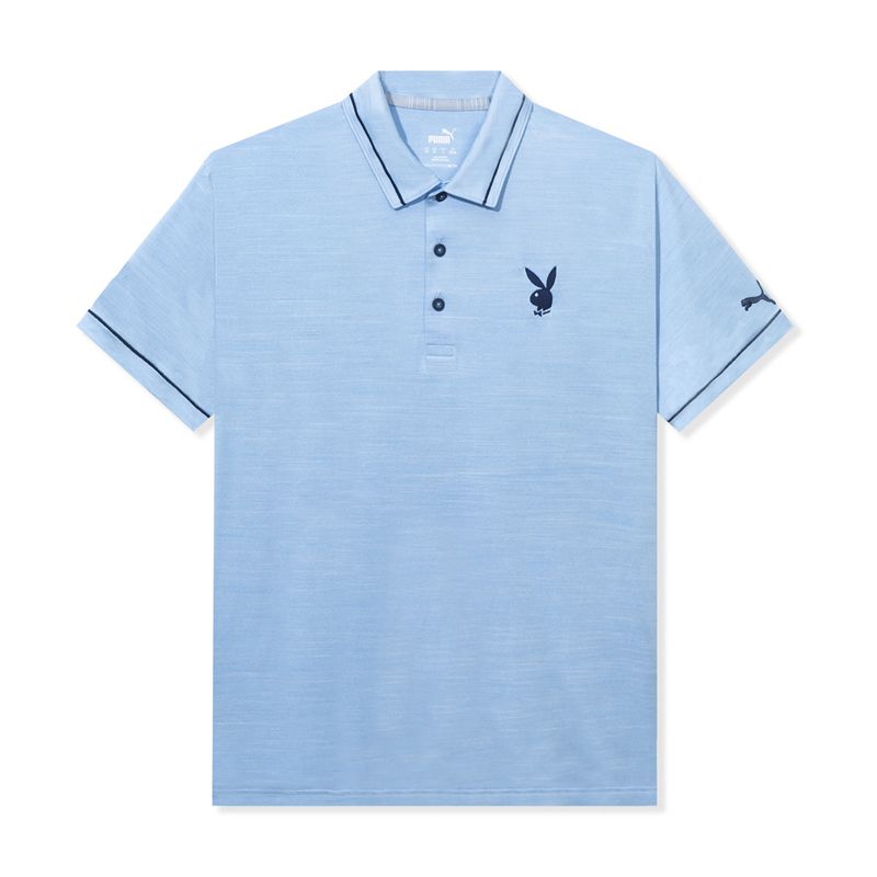 Blue Playboy Puma Golf Monarch Performance Polo Men's Shirts | 52GPJOSQF