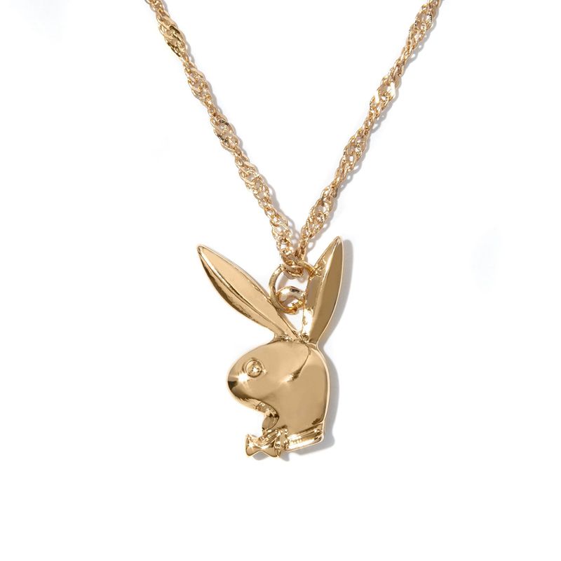 Gold Playboy Rabbit Head Necklace Women's Jewelry | 53VLWPGEY