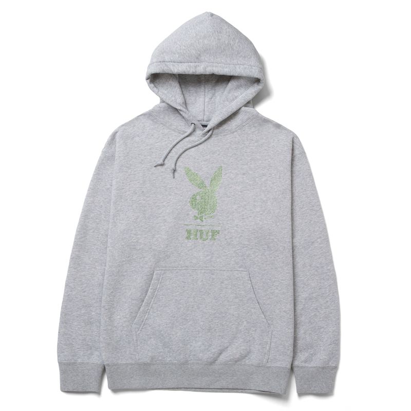 Grey Playboy X Huf Rhinestone Men's Hoodie | 98UWEJFXY