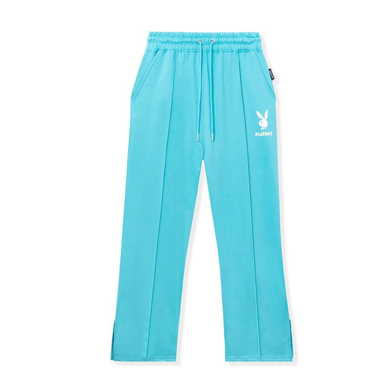 Light Blue Playboy Logo Sweats Women's Pants | 03SERLQJF