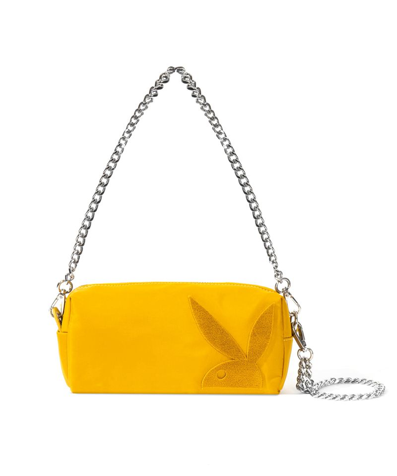 Mustard Playboy Nylon Clutch Women's Handbags | 61IQRVUOS