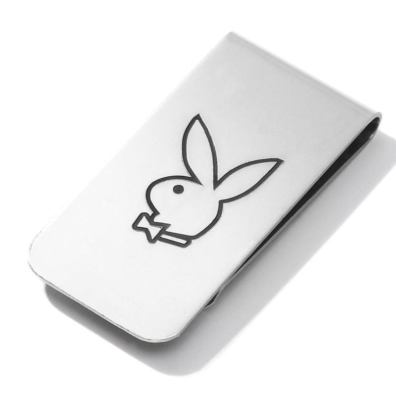 Silver Playboy Silver Rabbit Head Money Clip Men's Jewelry | 15KBAFIRU