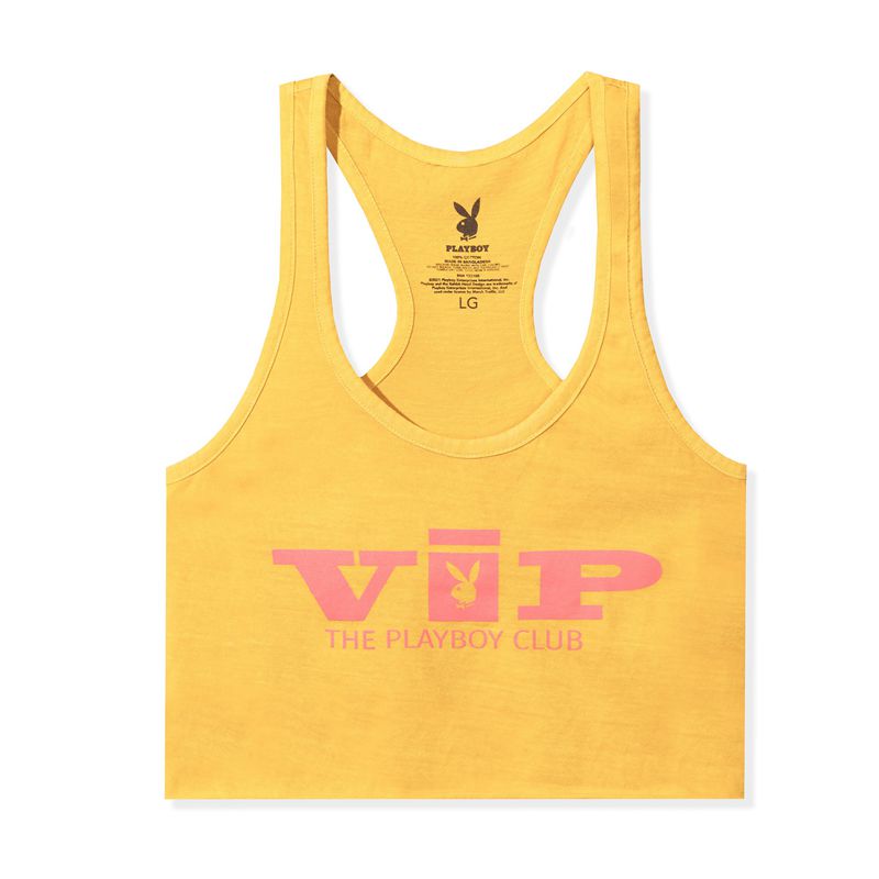 Yellow Playboy Vip Club Women's Tank Tops | 25GCBMXDV